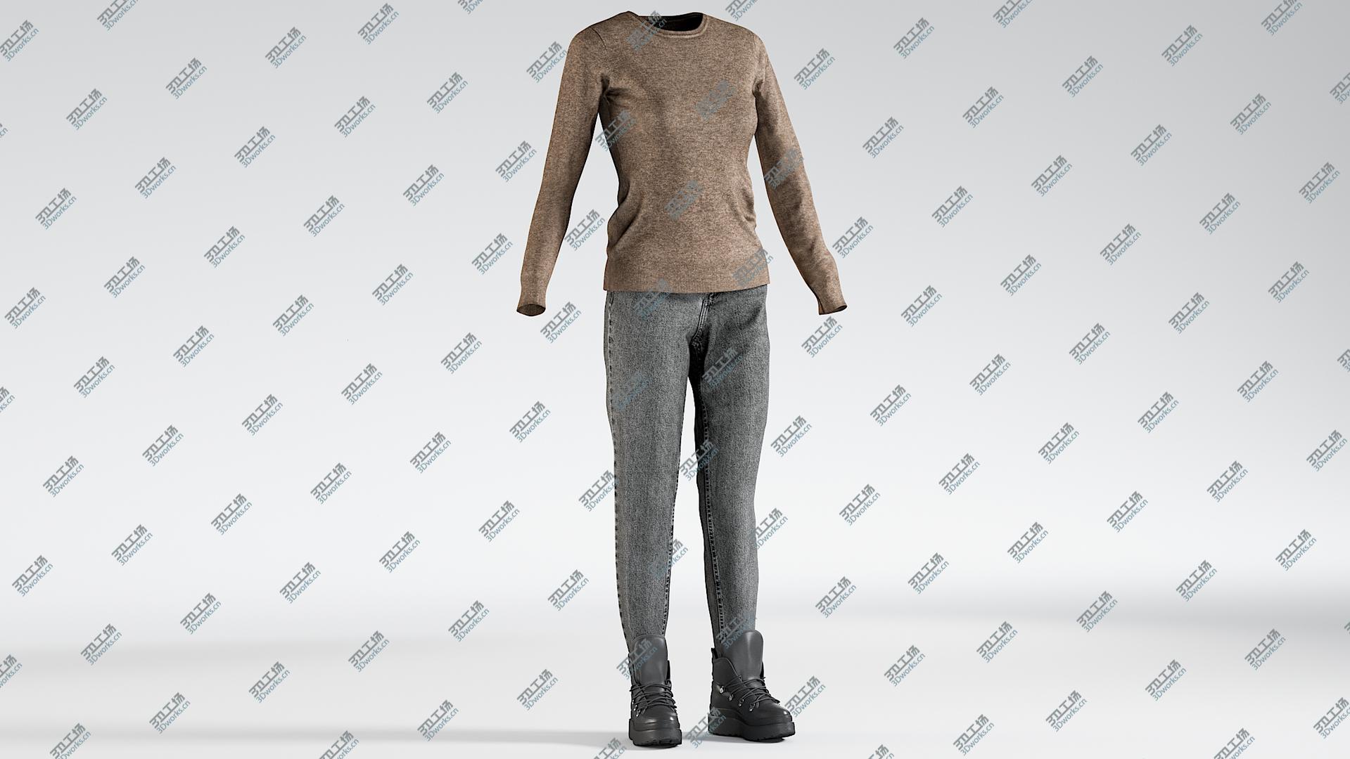 images/goods_img/20210319/Women's Jeans with Pullover and Boots 3D/5.jpg